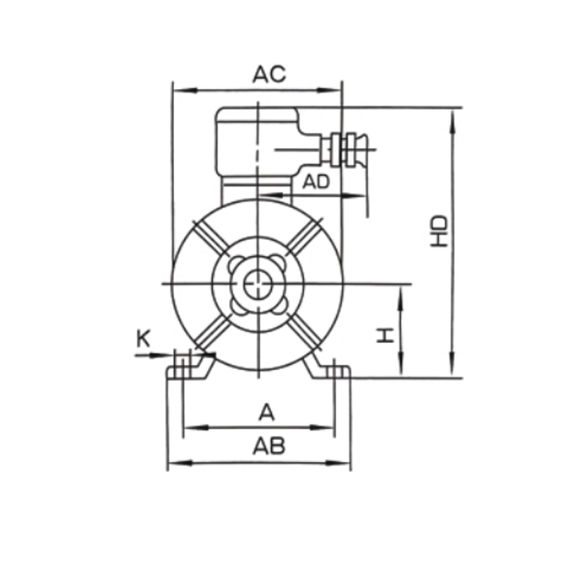 機座帶底腳、端蓋上無(wú)凸緣的電動(dòng)機(B3)